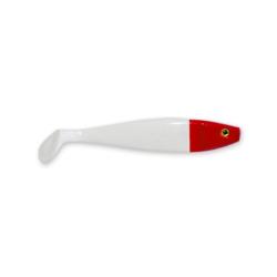 Leurre Souple Delalande Shad GT 9cm Blanc T&ecirc;te Rouge