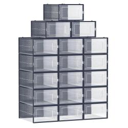 Bo&icirc;tes &agrave; chaussures lot de 18 rangement chaussures pliable pour pointure jusqu'&agrave; 44 transparent et