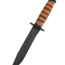 V&eacute;ritable Couteau de combat USMC avec &Eacute;tui et Manche en Cuir