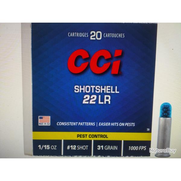 CCI 22lr shotshell plomb 12 20 munitions