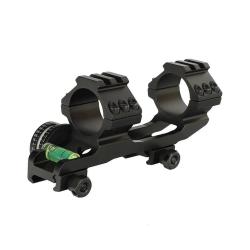 Monobloc 20 MOA diam&egrave;tre 25.4 (1") et 30 mm pour rail picatinny avec rail, niveau &agrave; bulle et &agrave; angle