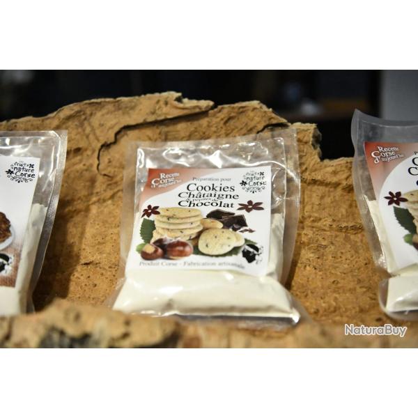 Preparation cookies farine de chataigne chocolat