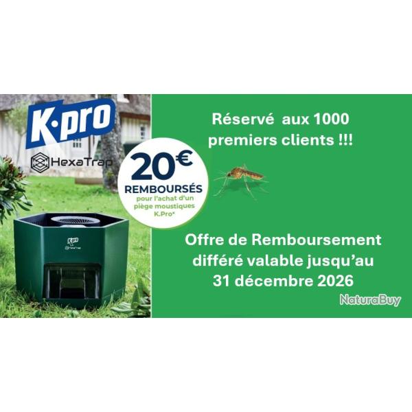 OFFRE KPRO HEXATRAP :  PIEGE ELECTRIQUE MOUSTIQUES + 1 SERINGUE D'ATTRACTIF = 3 MOIS DE TRANQUILITE
