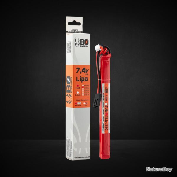 1 stick batterie Lipo 2S 7.4V 1000mAh 25C T DEAN