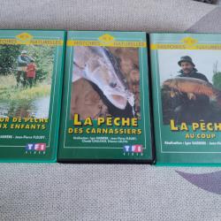 Lot de trois cassettes VHS Passion/p&ecirc;che