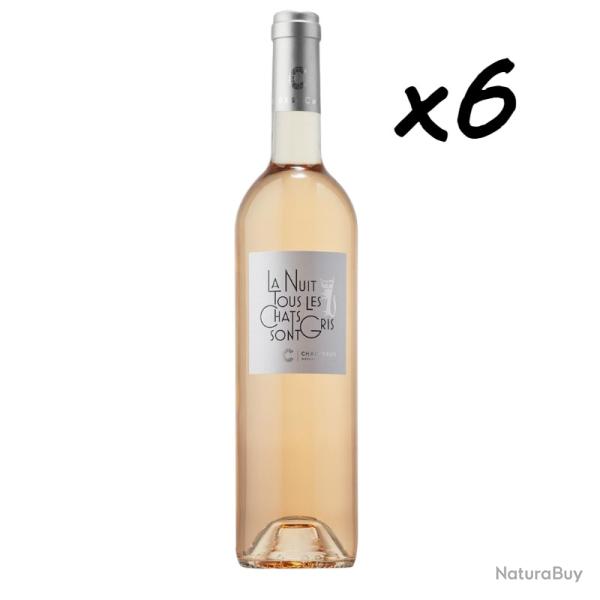 "La Nuit Tous les Chats sont Gris" ros�, IGP Gard, 2025 le carton de 6 bouteilles 75cl, p�pite !!!