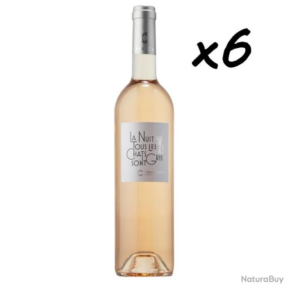 "La Nuit Tous les Chats sont Gris" ros�, IGP Gard, 2025 le carton de 6 bouteilles 75cl, p�pite !!!