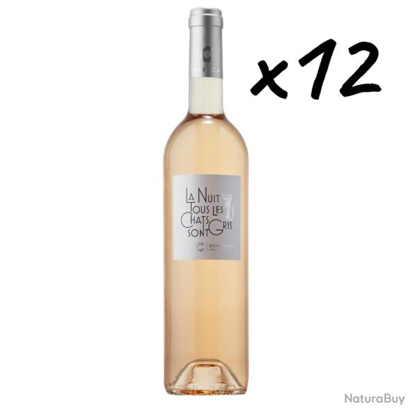"La Nuit Tous les Chats sont Gris" ros�, IGP Gard, 2025 le carton de 12 bouteilles 75cl, p�pite !!!