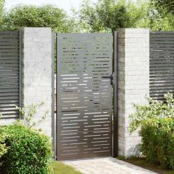Porte de Jardin Noir 110 x 205 cm Acier enduit de poudre