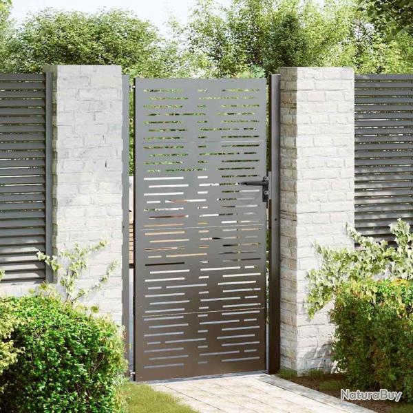 Porte de Jardin Noir 110 x 205 cm Acier enduit de poudre
