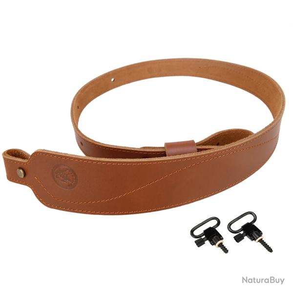 Sangle Fusil Cuir Vintage R�glable Bretelle Carabine Fusil de Chasse Artisanale Confort Marron