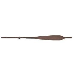 BRETELLE PLATE POUR CARABINE EN CUIR MARRON AVEC ATTACHES BOUTONS