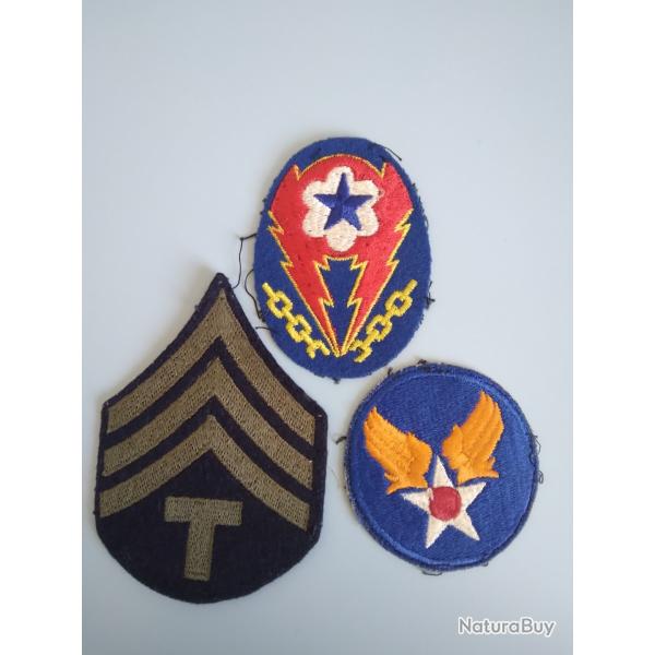 Lot 3 insignes tissu arm�e am�ricaine ww2