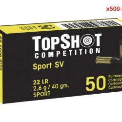 MUNITIONS TOP SHOT STANDARD VELOCITY LRN CALIBRE 22LR 40gr - 2.6g x500 