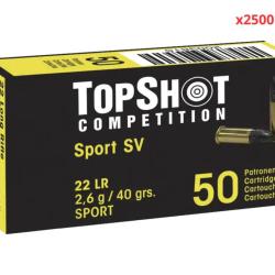 MUNITIONS TOP SHOT STANDARD VELOCITY LRN CALIBRE 22LR 40gr - 2.6g x2500 