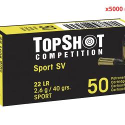 MUNITIONS TOP SHOT STANDARD VELOCITY LRN CALIBRE 22LR 40gr - 2.6g x5000 