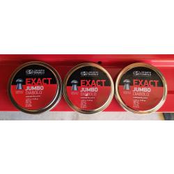 3 boites de 500 soit 1500 plombs diabolos JSB EXACT 22 jumbo 1,030g 15,89 grains  5,52 mm