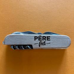 Couteau multifonction en bois personnalis&eacute; pour la f&ecirc;te des p&egrave;res 11 en 1