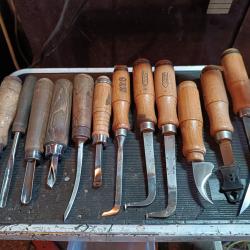 Rare lot anciens outils armurier crossier monteur sculpteur professionnel