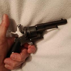 Revolver de poche / Pistolet Lefaucheux 7mm fonctionnel en l'&eacute;tat