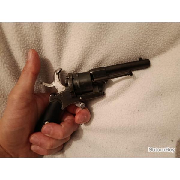 Revolver de poche / Pistolet Lefaucheux 7mm fonctionnel en l'�tat