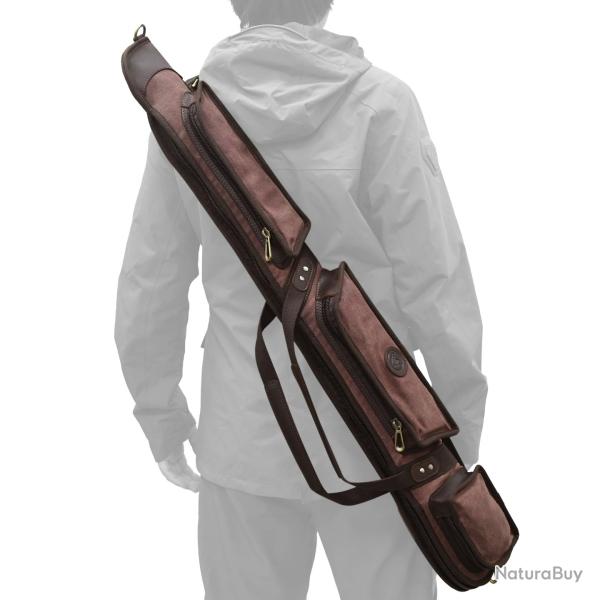 Housse Fusil 134 cm �tui Souple Rembourr� Imperm�able Carabine Chasse 3 Compartiments Premium Marron