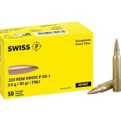 Munitions SWISS P 223REM 55gr FMJ x50