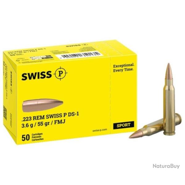 Munitions SWISS P 223REM 55gr FMJ x50