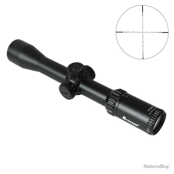 Lunette de tir Buzzard Optics TR 3-9x40 IR avec colliers pour rail 11mm