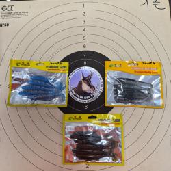 P&Ecirc;CHE LOT N&deg;4 LEURRES SOUPLES AVEC T&Ecirc;TES PLOMB&Eacute;ES