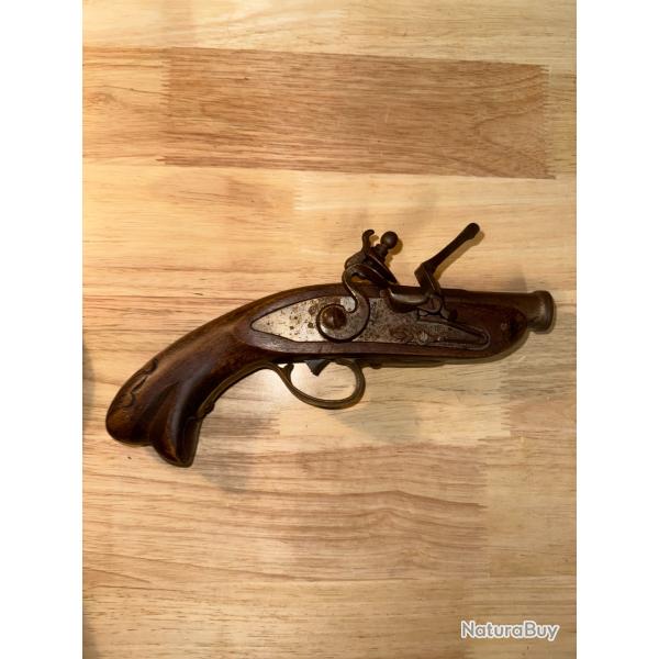 PISTOLET A SILEX POUDRE NOIRE? A IDENTIFIER, DECORATION ANCIENNE