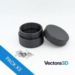 Lot de 3 Boites &agrave; Hame&ccedil;ons et Plombs Taille M - PETG Anti-Choc - Rangement P&ecirc;che Carpe Carnassier