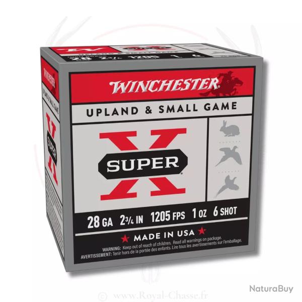 25 cartouches SUPER X Cal.28/70 Pb.7,5 WINCHESTER