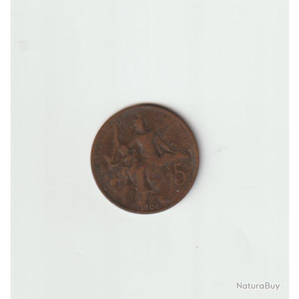monnaies anciennes de 5 centimes Dupuis 1905