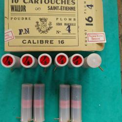 Bo&icirc;te de 10 cartouches &agrave; broche calibre 16