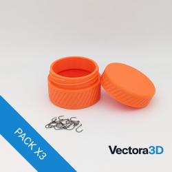 Lot de 3 Bo&icirc;tes &agrave; Hame&ccedil;ons et Plombs Taille M - Orange - Rangement P&ecirc;che PETG Haute R&eacute;sistance