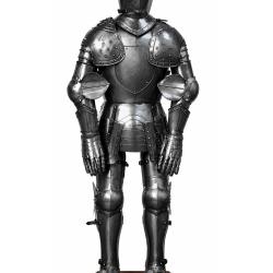 Grande Armure M&eacute;di&eacute;vale de Collection avec Socle Bois