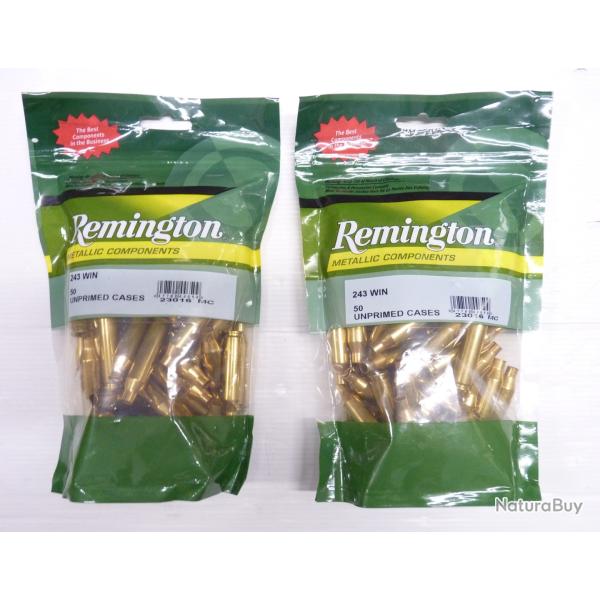 100 Douilles Remington Cal.243Win