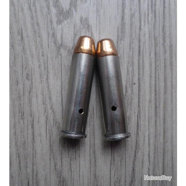 Cartouches  357 MAG neutralis�es  (douilles nickel�es, ogives  blind�es Metal Jacket 158 gr)