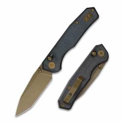 Couteau CMB Made Knives Explorer V2 Lame Acier 14C28N Gold Manche Micarta Bar Lock CMB22A