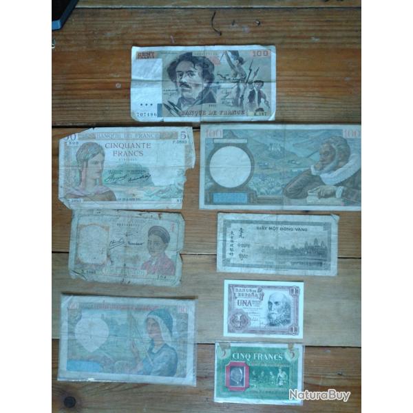 Lot billets anciens