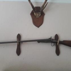 FUSIL JUXTAPOSE" LEFAUCHEUX" Bon Etat,&agrave; BROCHES.Cal.16P.N;Solide,depuis 1860;M&eacute;canisme fonctionnel !