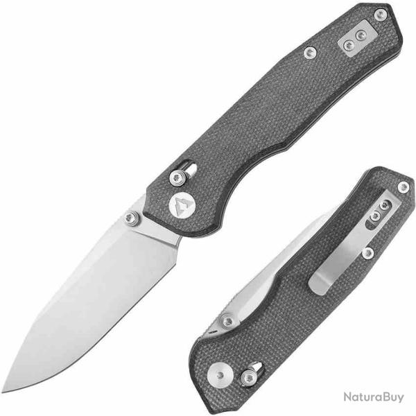 Couteau CMB Made Knives Explorer V2 Lame Acier 14C28N Manche Black Micarta Bar Lock CMB18C