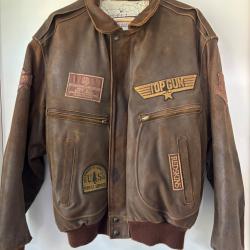 Blouson cuir &laquo;&nbsp;aviateur&nbsp;&raquo;