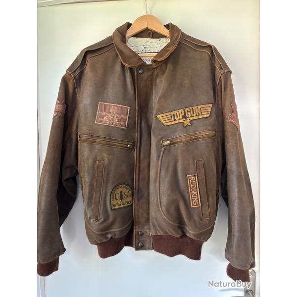 Blouson cuir ��aviateur��