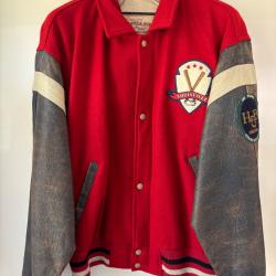 Blouson cuir &laquo;&nbsp;baseball&nbsp;&raquo;