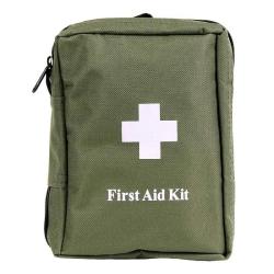 Pochette m&eacute;dicale verte (avec kit de premiers secours)