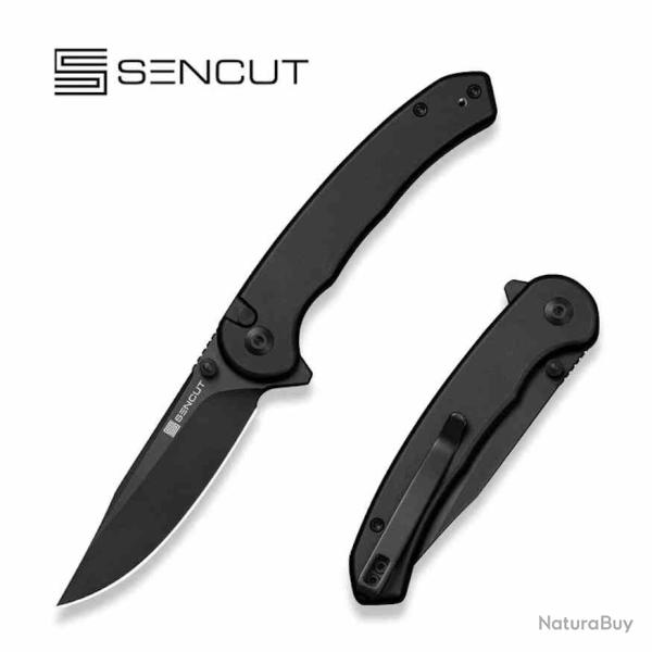 Couteau Sencut Ingot Lame Acier D2 Black Manche Aluminium Noir Button Lock S251022