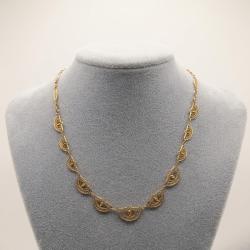 Tr&egrave;s joli collier or jaune 18 carats - Art d&eacute;co - filigrane 45 cm