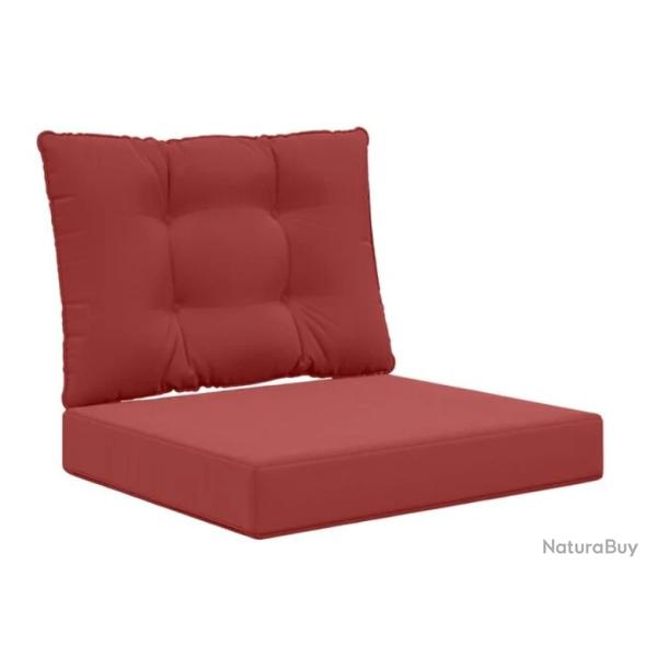 Coussins canap� ext�rieur polyester bordeaux r�sistants d�coloration lot 2